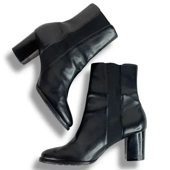 Cole Haan Black Leather Ankle Boots Callan Chelsea Slip On 🖤 Size 10 - Picture 2 of 9